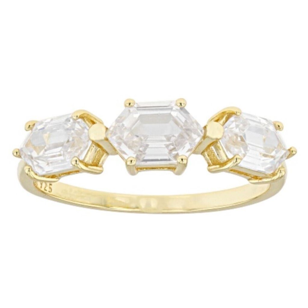 Nib Cubic Zirconia 18k Yellow Gold Over Sterling Silver Ring 287ctw Size 7 38$